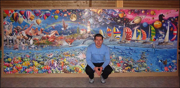I started with the 24000 piece puzzle in the middle of July 2007.